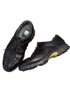 FootJoy Contour Series Black Leather Golf Shoes With Spiked Soles 8.5W